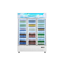 36.4 Cu.Ft Commercial Triple Glass Door Merchandiser Refrigerator with 12 Adjustable Shelves & LED Lighting