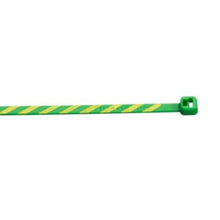 Cross Section Miniature Striped Premium Cable Tie Green With Yellow PLT1M-L5-4 (Pack of 50)