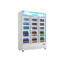 36.4 Cu.Ft Commercial Triple Glass Door Merchandiser Refrigerator with 12 Adjustable Shelves & LED Lighting