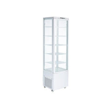 278L Square Pastry Display Case 5 Shelf Refrigerated Cake Display Cooler with LED Lighting