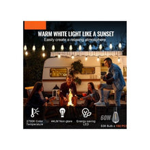 Heavy Duty 200FT Outdoor Extra Long 2700K Dimmable Patio LED Bulb String Lights