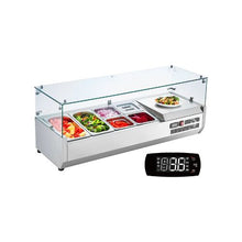 48 Inch Commercial Sandwich Prep Table with Refrigerated Condiment Holder & Glass Lid