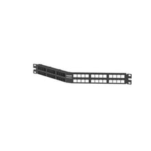 48 Port NetKey Unshielded Front Access Angled Patch Panel Black NKPPA48HDY