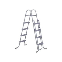 52-Inch 4-Step A-Frame Above-Ground Pool Ladder Steel Swimming Pool Stairs with Wide Non-Slip Steps 300 lb Capacity, Gray