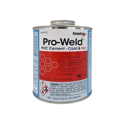 128 oz Extra Strong PVC Bonding Cement for Pipe & Fittings Clear PWW-G