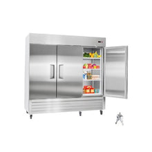 Large Capacity 85 Inch Commercial Reach In Refrigerator 69 Cu.Ft 3 Door Stainless Steel Upright Fridge with Auto-Defrost & Digital Controls