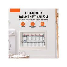 12 Port Radiant Floor Heating Manifold 1/2 PEX Tubing Stainless Steel Hydronic PEX Manifold Kit with 1/2 Adapters