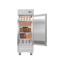 29 Inch Commercial Reach In Upright Freezer 22 Cu.Ft. Single Door Stainless Steel with Auto-Defrost & Adjustable Shelves