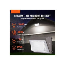 Heavy Duty Outdoor 120W LED Wall Mount Security Lighting Fixture with Photocell Sensor 4 Pack