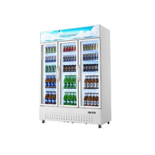 36.4 Cu.Ft Commercial Triple Glass Door Merchandiser Refrigerator with 12 Adjustable Shelves & LED Lighting