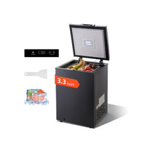 Compact Deep Freezer 3.3 Cu.Ft with Quiet Compressor Adjustable Thermostat Top Lid Design Black