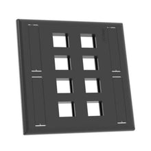 8 Port Faceplate Keystone With Label Pocket Black NK8FBL