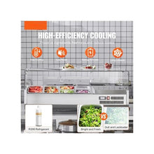 48 Inch Commercial Sandwich Prep Table with Refrigerated Condiment Holder & Glass Lid