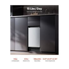 Compact 15 Lb/24H Built-In Under Counter Ice Maker with Reversible Stainless Steel Door for Commercial Home Kitchen