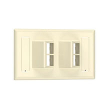 4 Port Sloped Vertical Faceplate With Label Pocket Electric Ivory NK4VSFEI