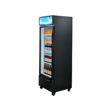 Single Door Commercial Display Refrigerator, 15.9 Cu.Ft / 450L Beverage Merchandiser Cooler with Illuminated Light Box Adjustable Shelving & Soft LED Lighting