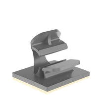 Rubber Adhesive Backing Latching Wire Clip Gray LWC25-A-C14 (Pack of 100)