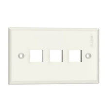 3 Port Single Gang Flush Mount Vertical Faceplate Off White NK3FNIW