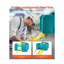 8-Gallon Portable Emergency Eyewash Station, Dual Spray Nozzles, OSHA & ANSI Compliant Wall-Mount or Flat-Surface Green