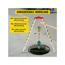 Heavy Duty Confined Space Tripod Rescue Kit with 1,800 lbs Winch, 8 ft Support Legs & 98 ft Cable for Rescue Operations