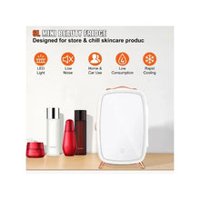 Compact 6L Luxury Cosmetic Refrigerator with LED Lighting Mirror for Skincare, Masks & Drinks