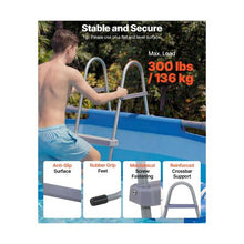 52-Inch 4-Step A-Frame Above-Ground Pool Ladder Steel Swimming Pool Stairs with Wide Non-Slip Steps 300 lb Capacity, Gray