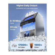 440 lbs Freestanding Stainless Steel Commercial Ice Maker with Drain Pump for Home & Business