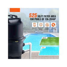 High Capacity 525 Sq. Ft. Cartridge Pool Filter, Inground & Above Ground Swimming Pool Filter System with Upgraded Filter Element for Spas & Hot Tubs