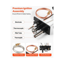 Gas Fireplace Pilot Burner Assembly Kit for Lennox, Superior, and Astria Models Black