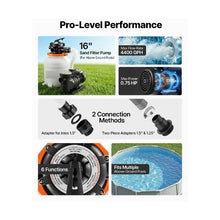 16-Inch Above Ground Swimming Pool Sand Filter Pump System with High-Efficiency Water Filtration