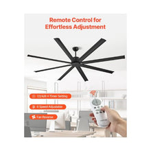 High Airflow 84 Inch Aluminum Blade Ceiling Fan with Remote Control for Patio & Living Room