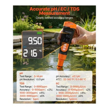 3-in-1 Digital pH EC TDS Meter Multi-Parameter Water Quality Tester 3-Point Calibration IP68 Waterproof Probe VA Display Calibration Powder Kit