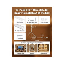 6.6 ft V-Shape LED Aluminum Channel with Cover & Clips for Under-Cabinet Lights (10-Pack)
