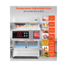 Heavy Duty 54 Inch Commercial Reach-In Refrigerator 43.2 Cu.Ft Double Door Stainless Steel Refrigerator
