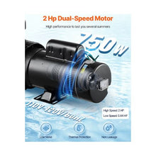 3450 RPM Dual-Speed Above Ground Swimming Pool Pump with 2HP High Power and Energy-Saving Low-Speed Operation