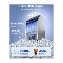 Automatic Freestanding Commercial Ice Maker Machine 100 lbs/24H for Home, Bar & Restaurant