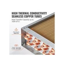 20 x 20 Inch Water-to-Air Heat Transfer Coil, 3-Row Copper Tube Design with Aluminum