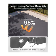 Anthracite 3.5 x 6 m Rectangle Inground Pool Safety Cover PVC Mesh Winter Cover with Drainage Holes Fits 10.5 x 18.6 ft Pools Dark Grey
