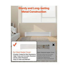4 Ft Replacement Cover for Electric Steel Baseboard Heater Easy Installation for Bedroom Replacing Old Cover White