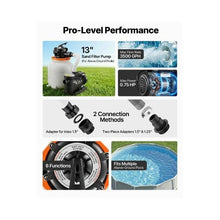 13-Inch Above Ground Pool Sand Filter Pump System with 0.75 HP Motor