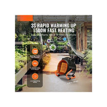 1500W Portable PTC 3-Speed Greenhouse Heater with Independent Thermostat & Overheat Protection