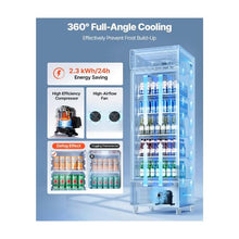 Single Door Commercial Display Refrigerator, 15.9 Cu.Ft / 450L Beverage Merchandiser Cooler with Illuminated Light Box Adjustable Shelving & Soft LED Lighting