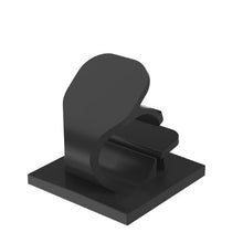 Rubber Adhesive Backing Latching Wire Clip Black LWC25-A-C20 (Pack of 100)