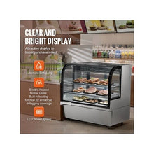 505L Refrigerated Bakery Display Showcase 18 Cu.Ft. Commercial Glass Display Case with LED Lighting Downdraft Cooling & Casters