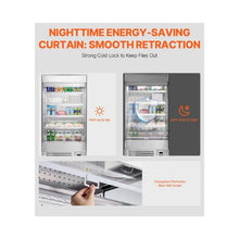 Commercial Air Curtain Display Cooler 18.4 Cu.Ft. Open Shelf Refrigerator for Stores & Restaurants