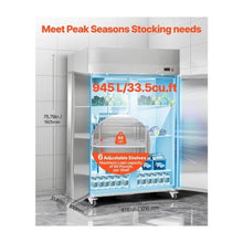 32.1 Cu.Ft. Professional 48 Inch Commercial 2 Door Commercial Refrigerator with Auto Defrost & Adjustable Shelves