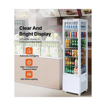 278L Square Pastry Display Case 5 Shelf Refrigerated Cake Display Cooler with LED Lighting