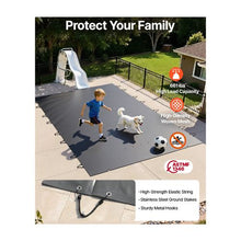 Anthracite 3.5 x 6 m Rectangle Inground Pool Safety Cover PVC Mesh Winter Cover with Drainage Holes Fits 10.5 x 18.6 ft Pools Dark Grey