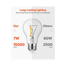 450 Lumens Traditional A19 LED Bulbs Filament Bulbs Antique Glass Finish for Bedroom & Office