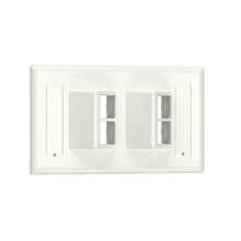 4 Port Sloped Vertical Faceplate With Label Pocket Off White NK4VSFIW